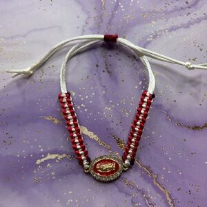 Handmade red Virgin Mary adjustable bracelet